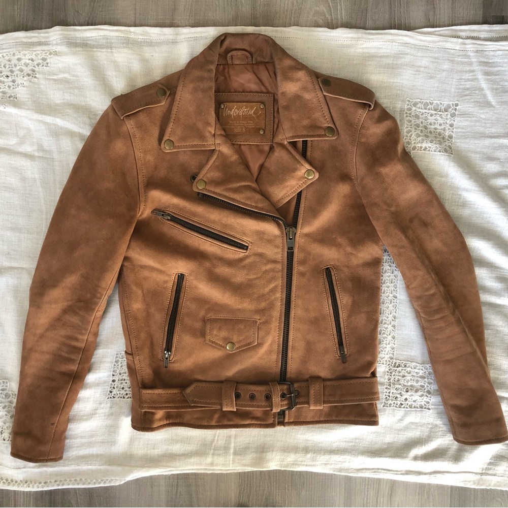 Understated Leather Brown Leather Motorcycle Jack… - image 2